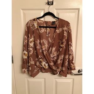 Tan Floral Blouse